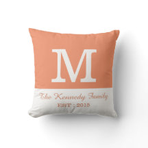 Orange White ColorBlock Reversible Family Monogram