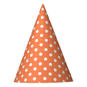 Orange White Dots Party Hat Partyhütchen