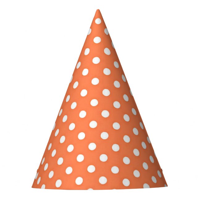 Orange White Dots Party Hat Partyhütchen (Vorderseite)