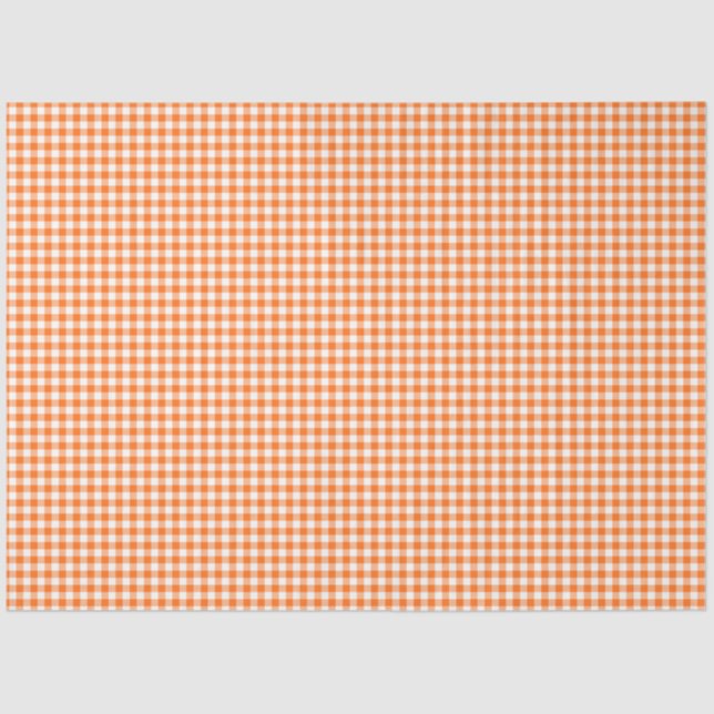 Orange & White Gingham Musterpapier Seidenpapier (Vorderseite)