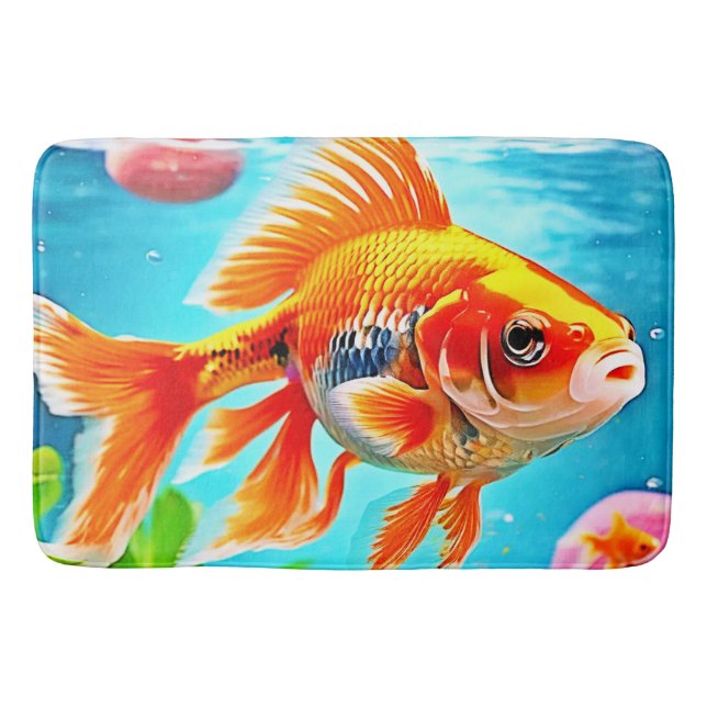 Orange White Goldfish Badematte (Vorderseite)