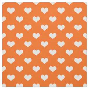 Orange White Liebe Herzdesign Stoff