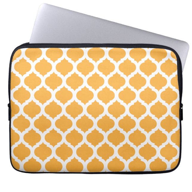 Orange & White Marokko Laptop Sleeve (Vorderseite)