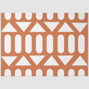Orange White Modern Geometric Seidenpapier