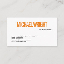 Orange White Modern Schlicht Einfach Minimalistisc Visitenkarte