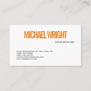 Orange White Modern Schlicht Einfach Minimalistisc Visitenkarte