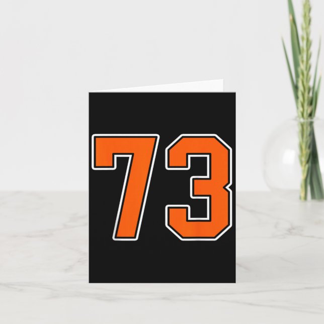 Orange White Number 73 Jersey Player Uniform #73 Karte (Vorderseite)