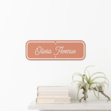 Orange & White personalisiertes Straßenschild mit 