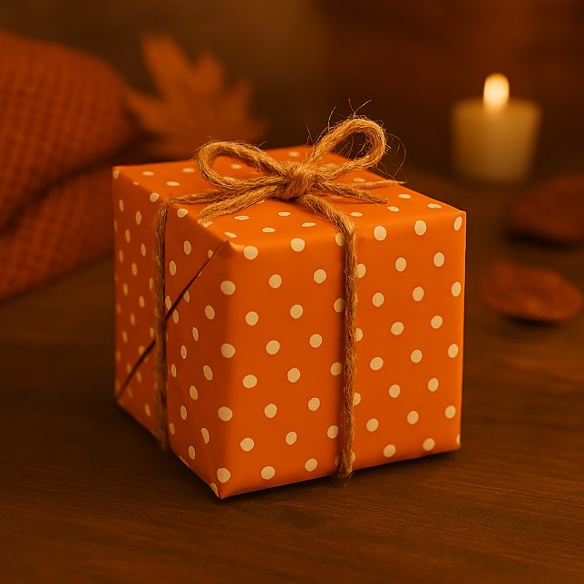 Orange & White Polka Dot Nahtloser Fall Geschenkpapier (Von Creator hochgeladen)