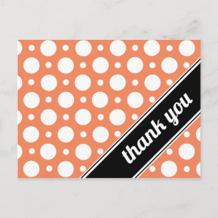 Orange & White Polka Dot Vielen Dank für Ihre Post Postkarte