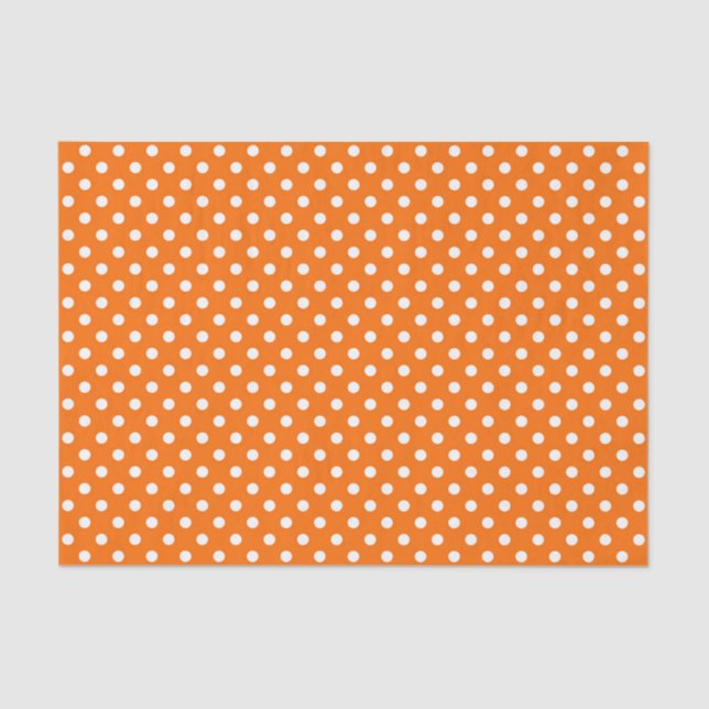 Orange White Polka Dots Design Seidenpapier (Vorderseite)
