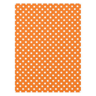 Orange White Polka Dots Design Tischdecke