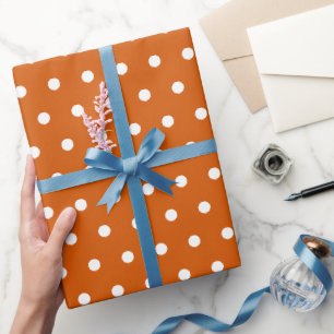 Orange White Polka Dots Saubermachen einfache Mini Geschenkpapier