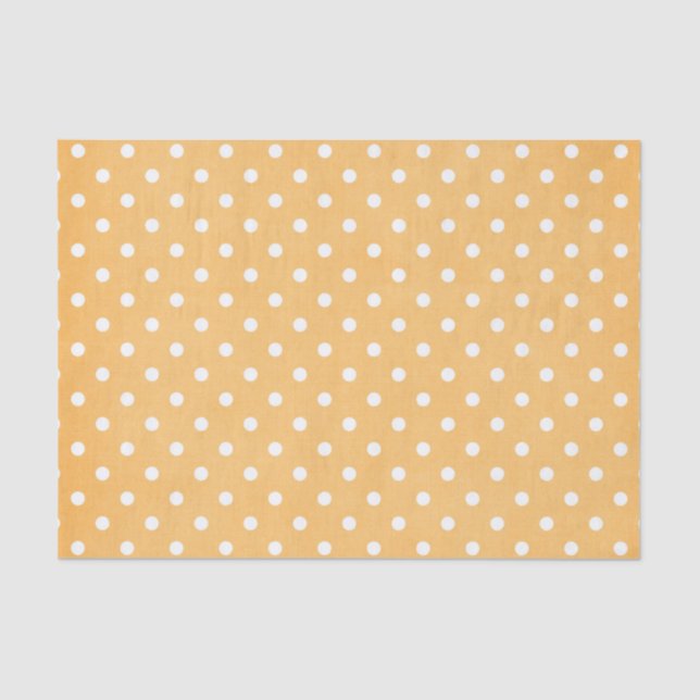 ORANGE & WHITE POLKA DOTS SEIDENPAPIER (Vorderseite)