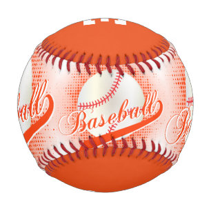 Orange   White Retro Baseball Sports