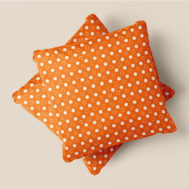 Orange & White Retro Chic Polka Dots Kissen