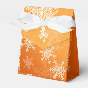 Orange White Snowflakes Minimalistisch Weihnachten Geschenkschachtel