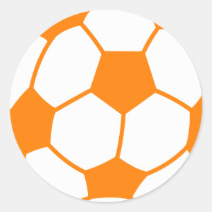 Orange & White Soccer Runder Aufkleber