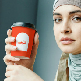 Orange White Solid Color Schlicht Aqiqah Baby Dusc Pappbecher