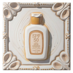 Orange White SPF 50 Sun Cream Beach House Badezimm Fliese