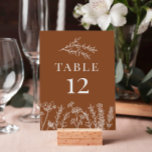 Orange-Wildblume-Kartennummer gebrannt Tischnummer<br><div class="desc">Orange Wildblume Table Card Number - perfekt für Hochzeiten im Herbst</div>