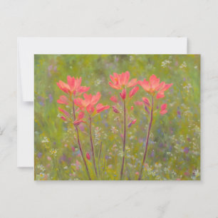 Orange Wildblumen Indische Pinselstriche Postkarte