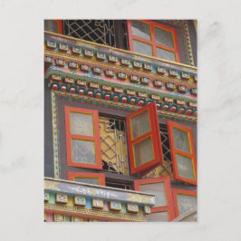Orange Windows in Kathmandu Postkarte