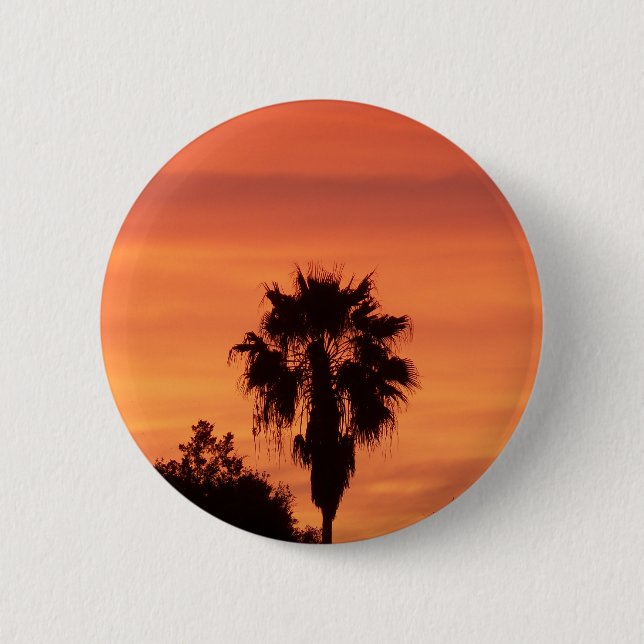 Orange Winter FL Sonnenuntergang Button (Vorderseite)