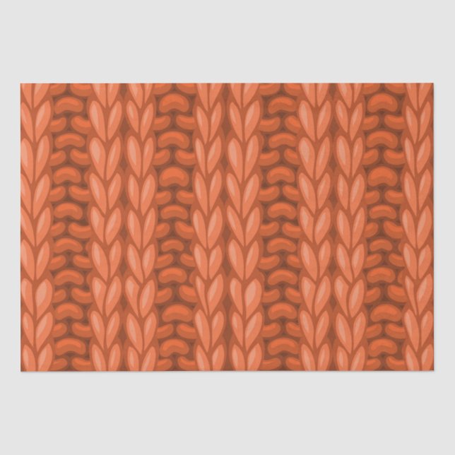 Orange Winter Knitting Wooly Muster Seidenpapier (Vorderseite)