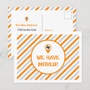 Orange wir bewegten Streifen Postkarte