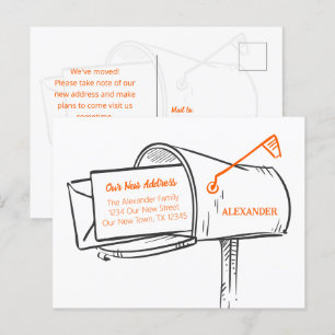 Orange wir haben bewegte verzweifelte Mailbox bewe Postkarte