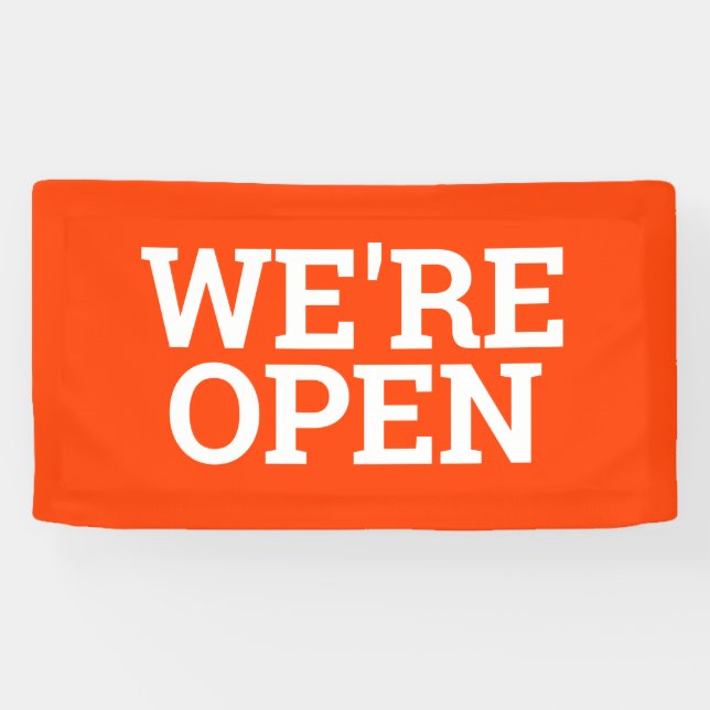 Orange wir sind Open Template Business Banner Zeic (Horizontal)