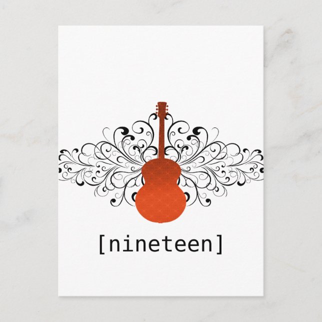 Orange Wirbel Gitarrentisch Postkarte (Vorderseite)