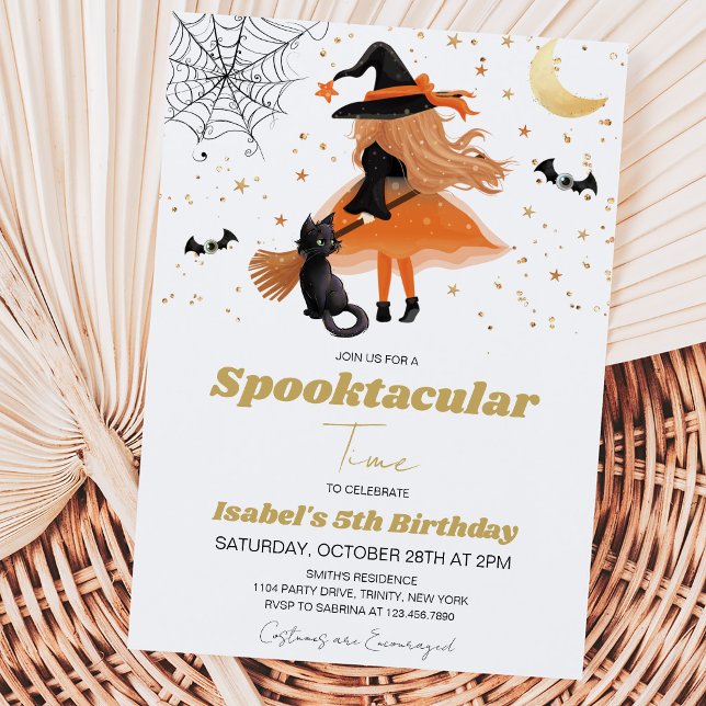 Orange Wittling Halloween Geburtstag Einladung (Von Creator hochgeladen)