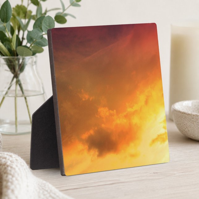 Orange Wolken Fotoplatte (Orange Clouds Plaque)