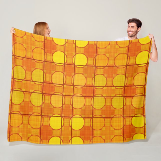 ORANGE YELLOW AUTUMN KARIERT PATTERN FLEECEDECKE (Beispiel)