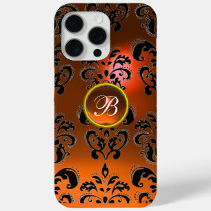 ORANGE YELLOW BLACK DAMASK GEMSTONE MONOGRAMM Case-Mate iPhone HÜLLE