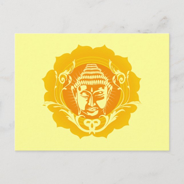 Orange & Yellow Buddha Postkarte (Vorderseite)