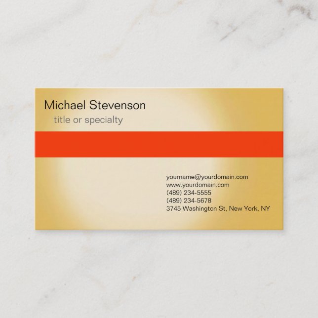 Orange Yellow Consultant Business Card Visitenkarte (Vorderseite)