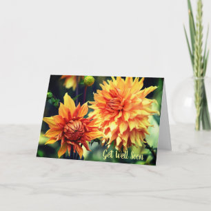 Orange & Yellow Dahlia Blume werden bald gut Karte