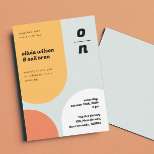 ORANGE YELLOW GEOMETRIC WEDING INVITATION EINLADUNG