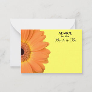 Orange & Yellow Gerber Daisy Advice for the Bride Hinweiskarte