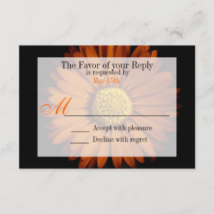 Orange Yellow Gerber Daisy Blume Wedding RSVP Karte