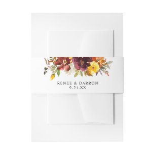 Orange & Yellow Gold Fall Floral 2 Einladungsbanderole