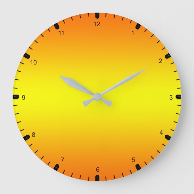 Orange Yellow Große Wanduhr (Vorderseite)