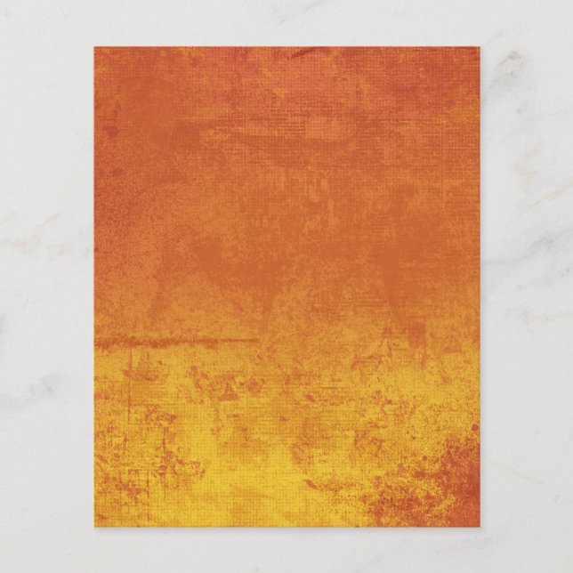ORANGE YELLOW GRUNGE DISTRESSEITE HINTERGRUNDTEXTU FLYER (Vorne)