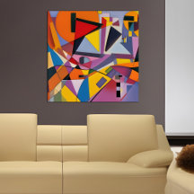 Orange Yellow Multi Modern Geometric Abstrakt