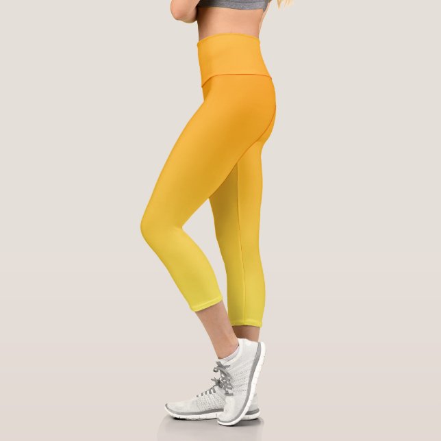 Orange Yellow Ombre Capri Leggings (Links)