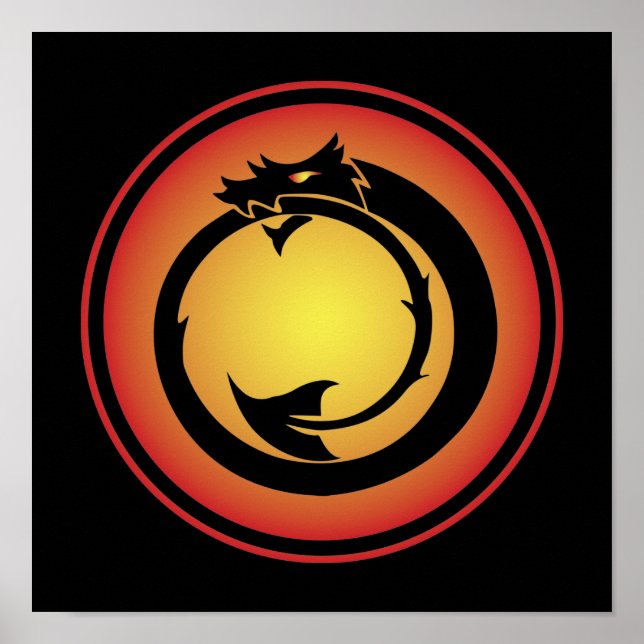 Orange Yellow Ouroboros Dragon Poster (Vorne)