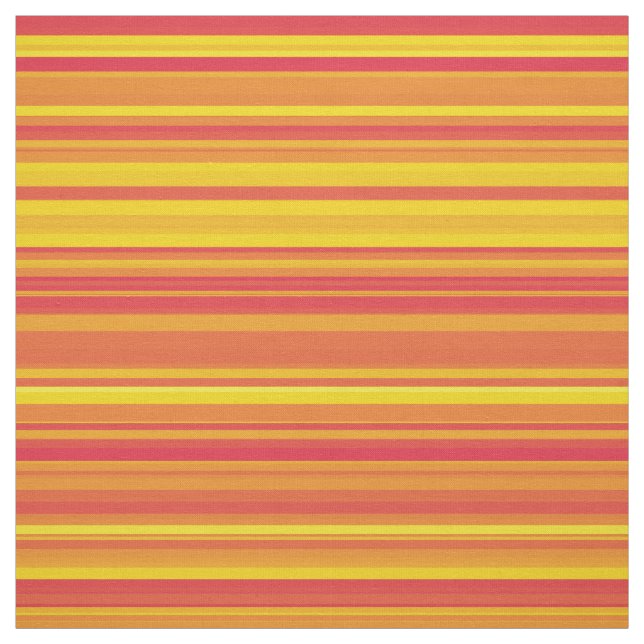 Orange Yellow Red Stripes Stoff (Muster)